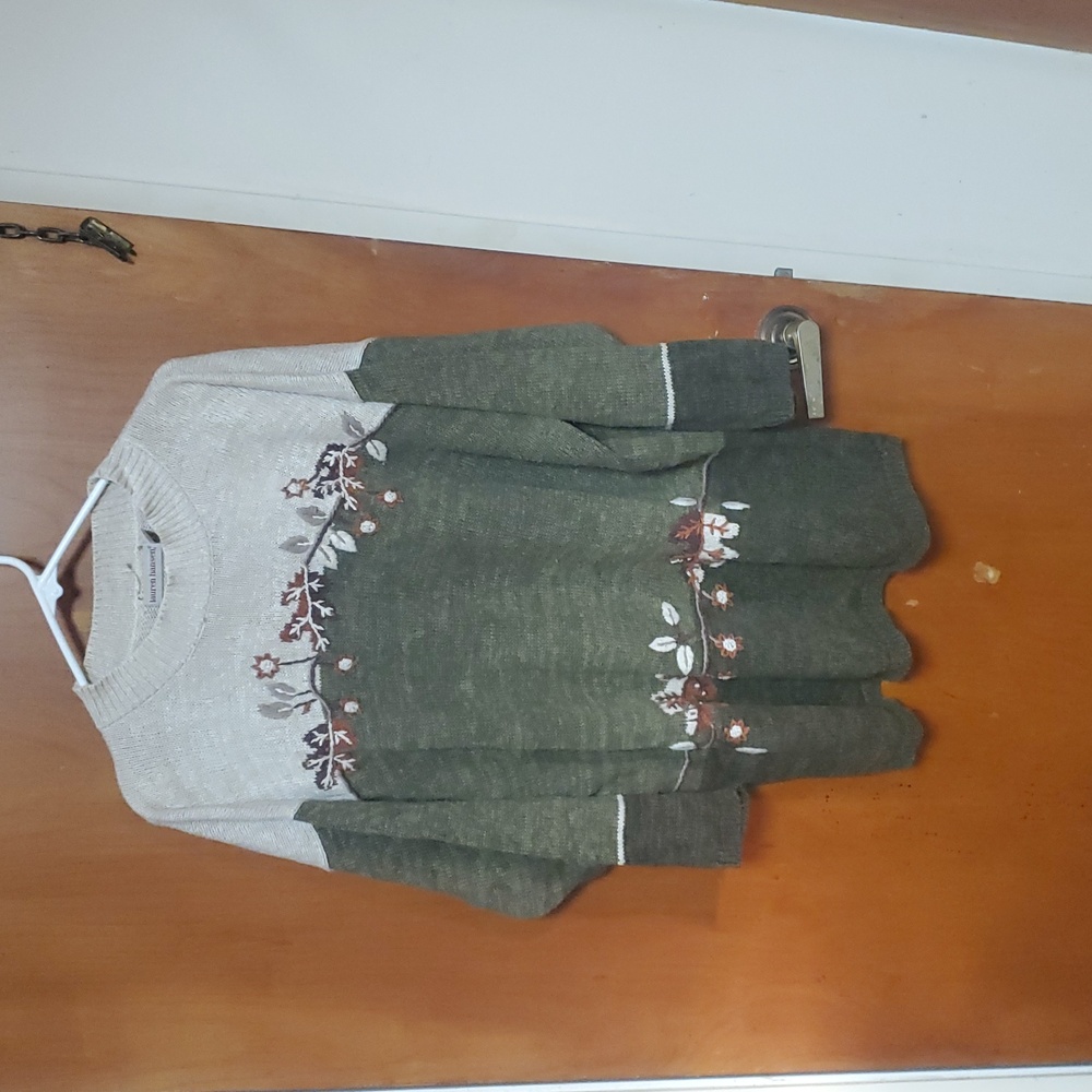 VINTAGE 80s Lauren Hansen Hand Knit Sweater Size XL